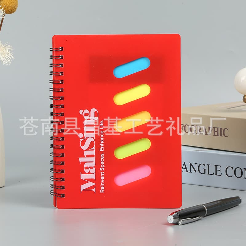 Student Coil Notebook A5 Office Study Notebook Sticky Note Notepad PP Waterproof Soft Cover Customizable