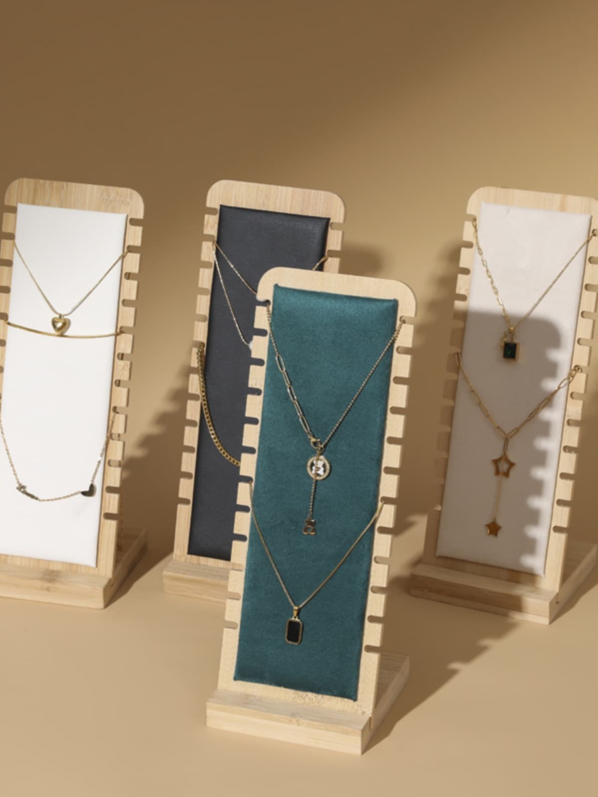 New bamboo wood small necklace display rack jewelry hanger bracelet anklet sweater chain jewelry rack display display board