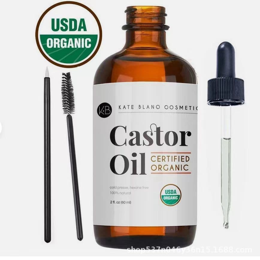 Cross-border Castor Oil Organic Oil for Eyelash, Eyebrow, and Hair Care, Hexane-Free, 60ML Wholesale