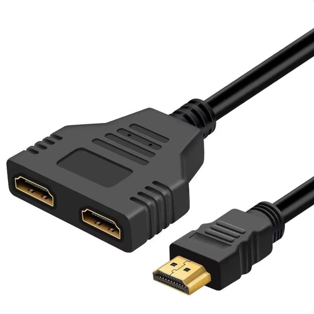 HDTV 1-in-2-out extension splitter cable, male to dual female 3D computer monitor HDTV high-definition cable