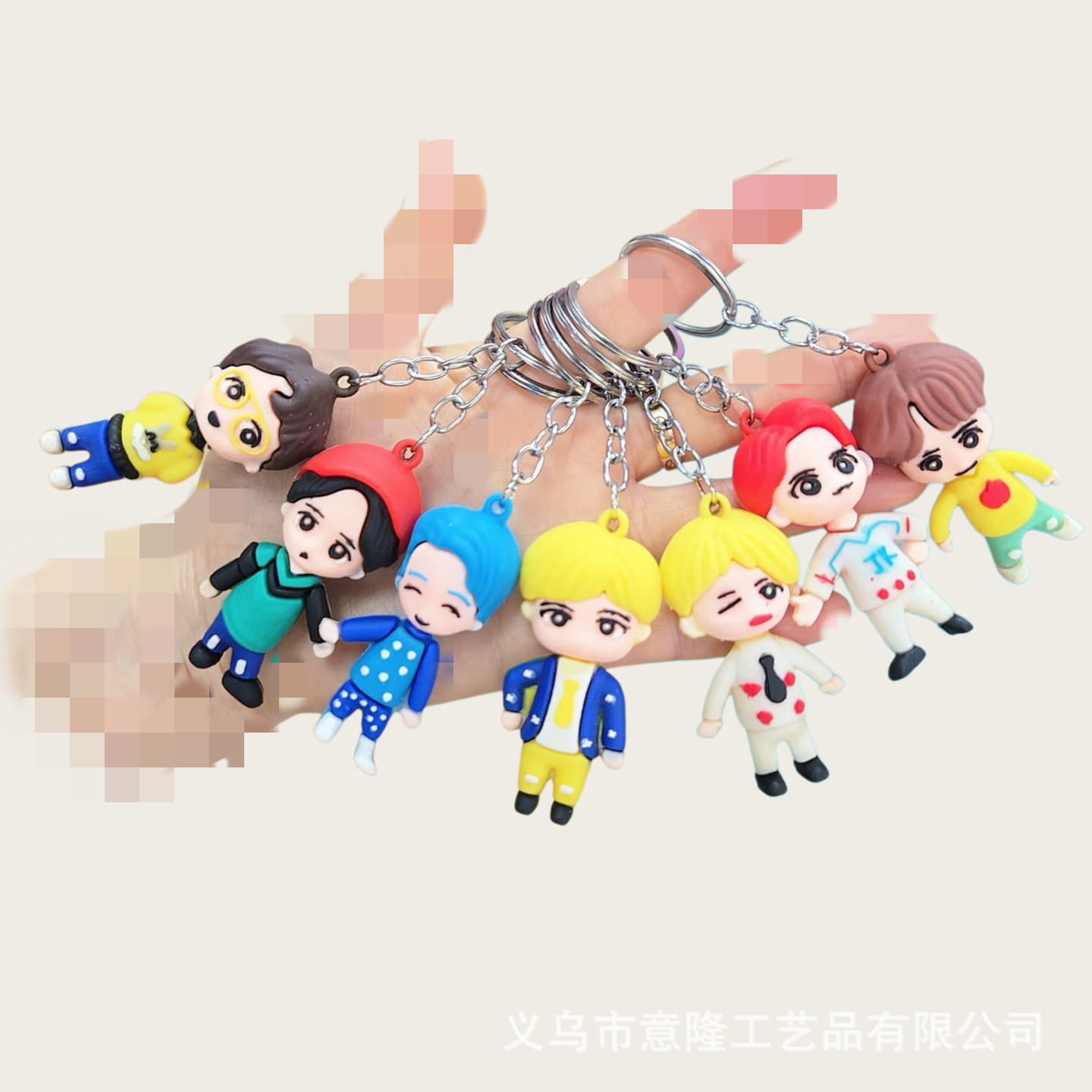 Cross-border Trade BT21 Youth Group Cartoon Keychain PVC Couple Street Promotion Keychain Trendy Toy Figure