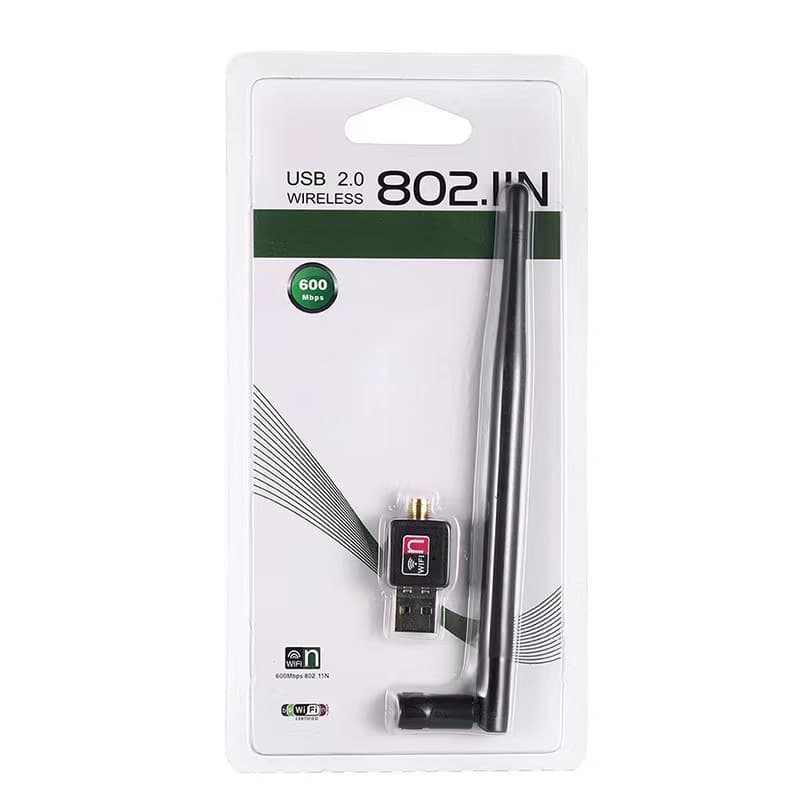 External USB WiFi Wireless Network Card Receiver 5dBi Computer Net Card Black Lightweight Portable High Speed Transmission Rate