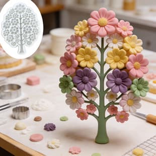 New Flower Tree Fondant Silicone Mold, DIY Chocolate Cake Decoration Baking Mold