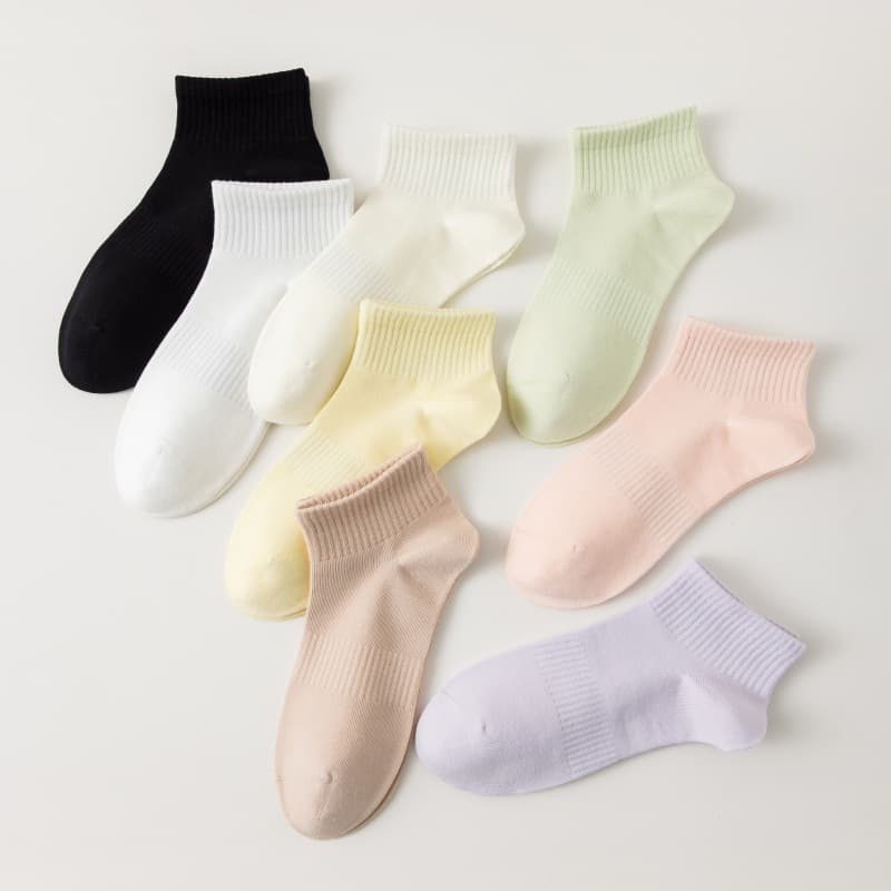 New Women's Seamless Socks Spring Summer Thin Waistband Non-Slip Full Cotton Anti-Pilling White Sports Short Cotton Socks Wholesale