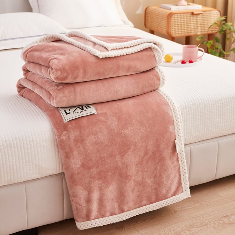 Milk Velvet Blanket Winter Thickened Cross-border Hot-selling Nap Throw Fleece Blanket Solid Color Warm Blanket