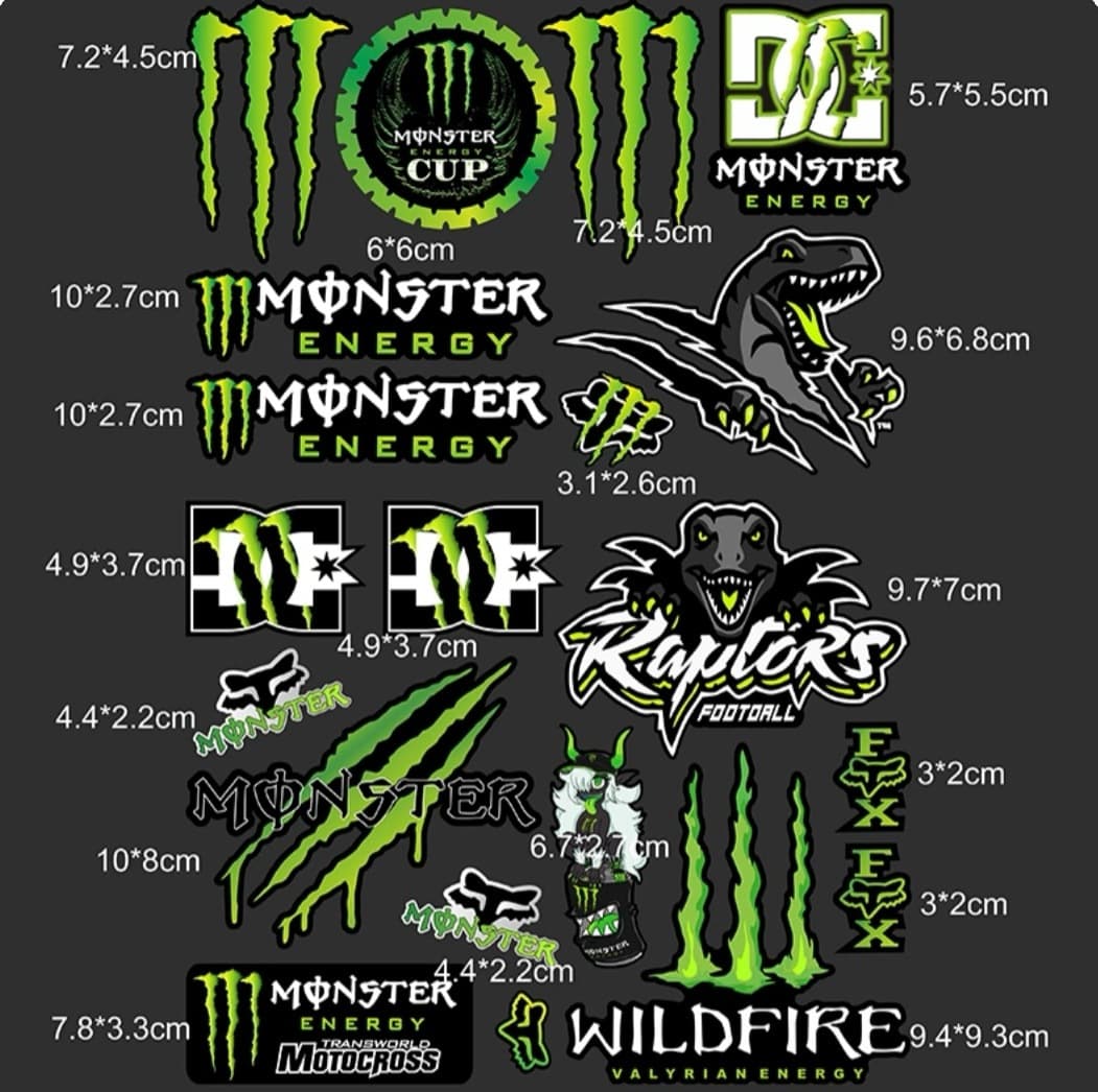 Monster Claw Vinyl Energy Sticker Logo Decal Set Motorcycle Fuel Tank Sticker Ghost Claw Decal EMERGY
