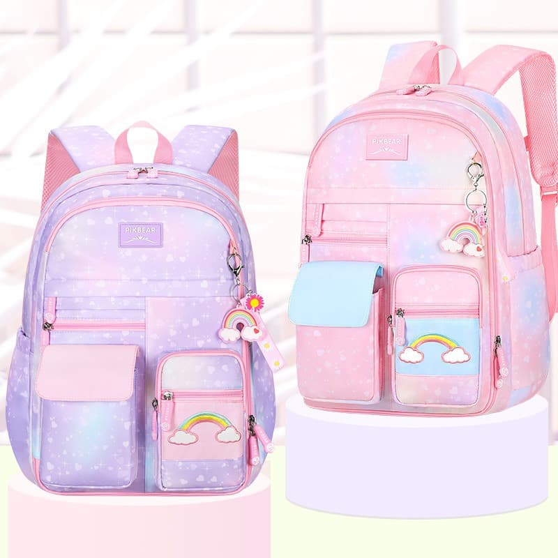 Cross-border primary school student princess school bag cute casual refrigerator backpack multi-functional backpack gradient color girl school bag
