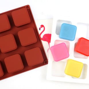 Minghao 9-Connected Rounded Square Silicone Cake Mold, Handmade Soap Mold, Mousse Cake Mold, Candle Mold