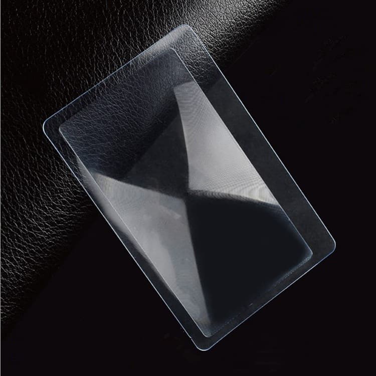 Cross-border Hot Sale PVC Magnifier Bookmark, 3x Fresnel Thread Portable Card Magnifier (85mmx55mm)