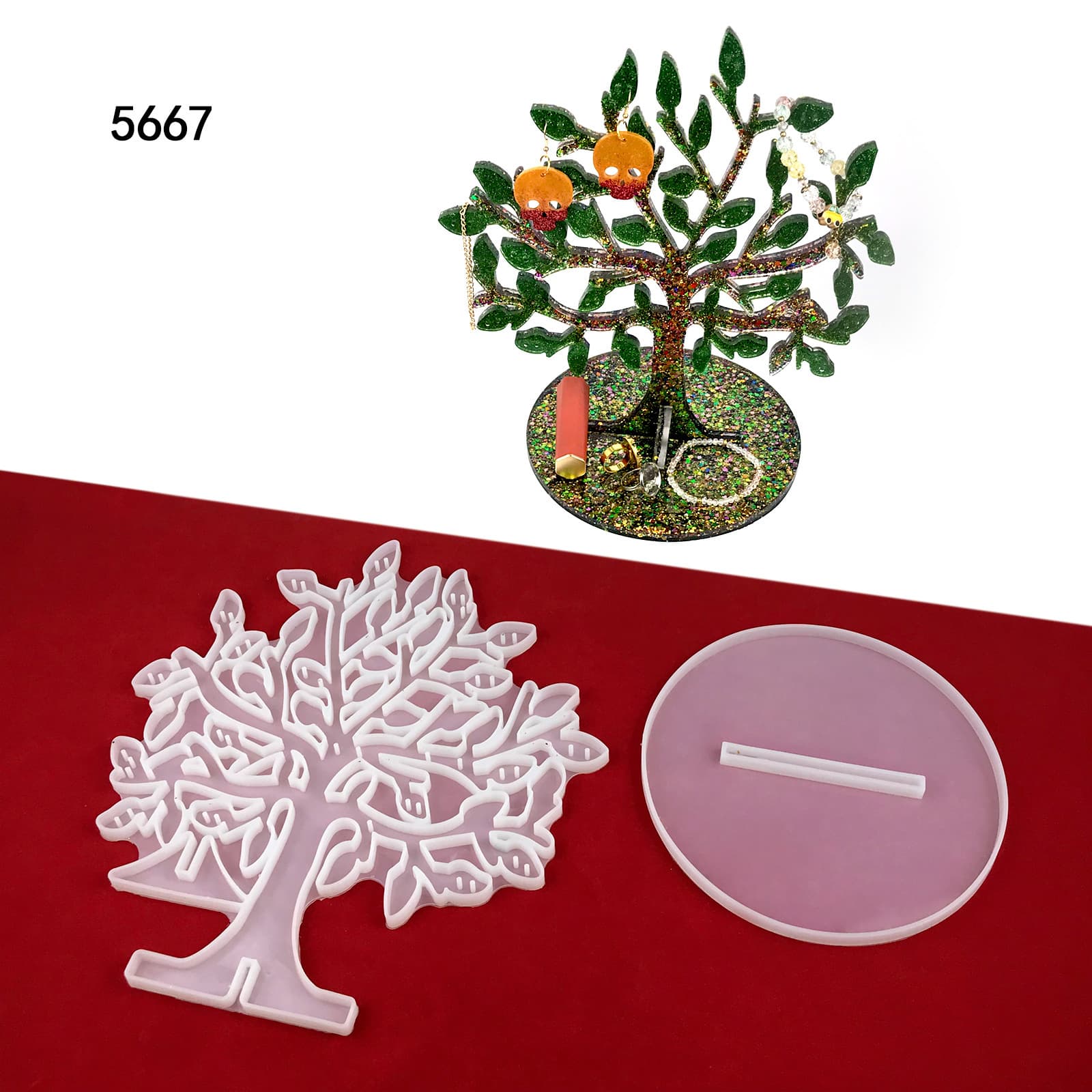 DIY Earring Tree of Life Desktop Shelf Silicone Mold Earring Storage Shelf Crystal Resin Mold