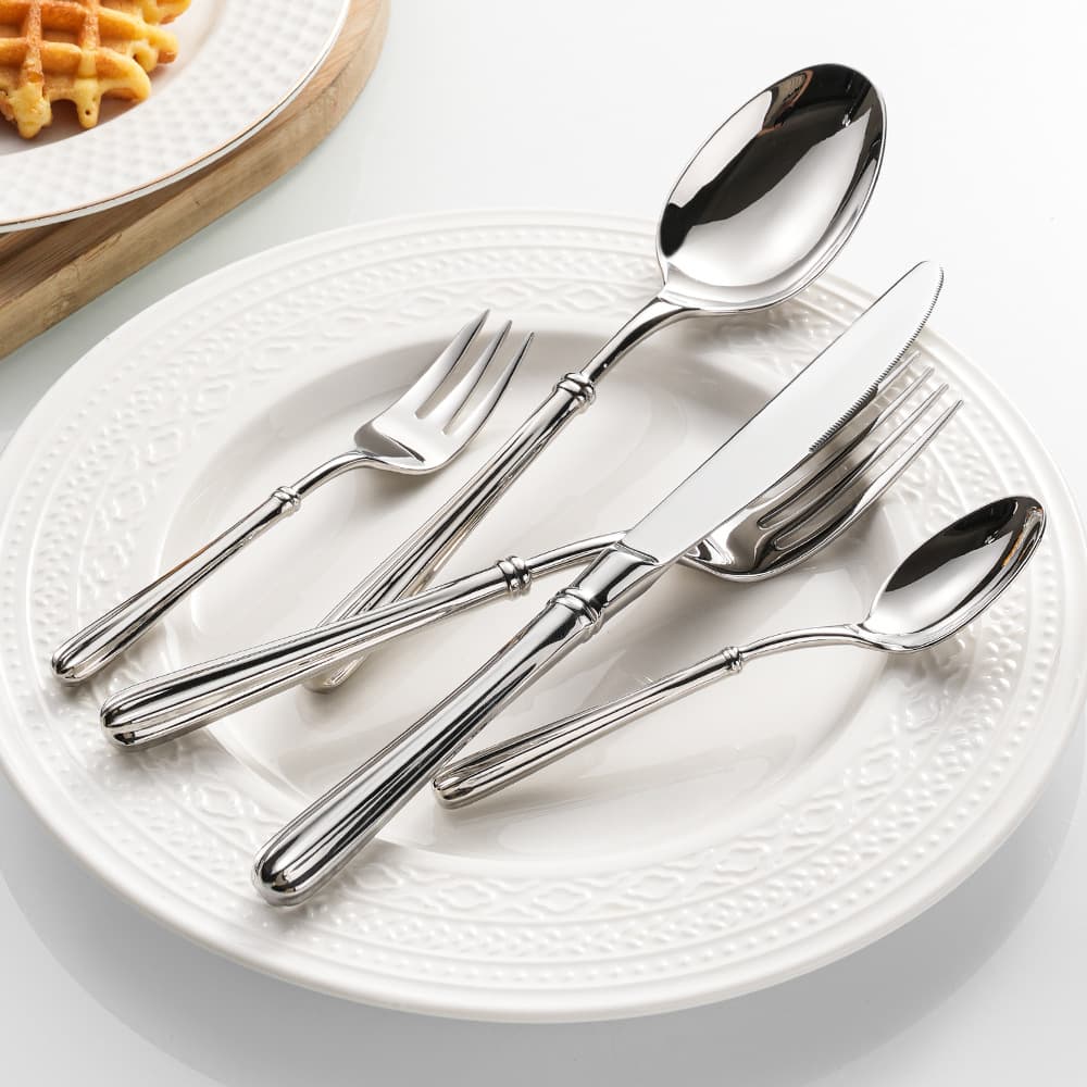 Hand-forged pumpkin handle 304 stainless steel high-end western tableware dessert spoon hotel restaurant steak knife and fork spoon