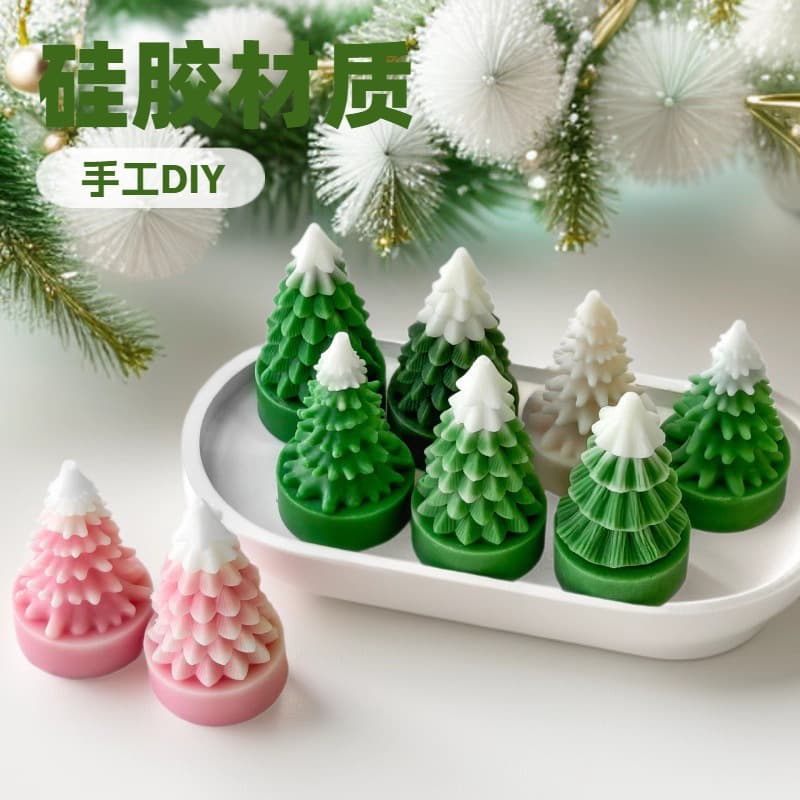 Cross-Border Christmas Tree Mold DIY Cup Wax Mold Mini Handmade Candle Christmas Decoration Ornaments Aromatherapy Mold