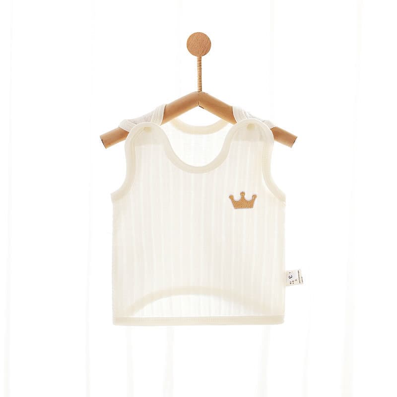Baby Newborn Sleeveless Breathable Half-Back Belly Protector Vest Thin Summer Cotton Class A Clothing