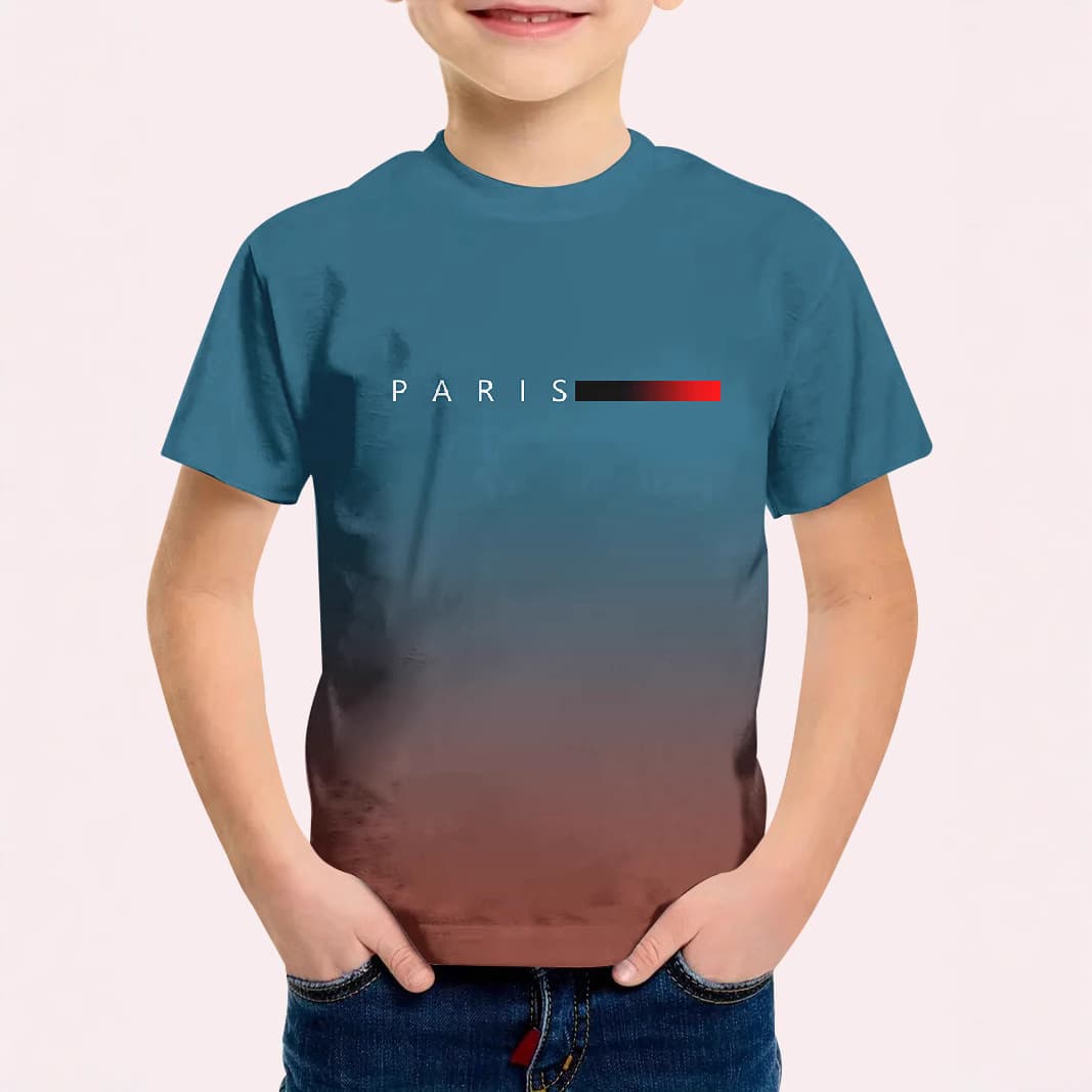 Teme Cross-border European and American Fashion Cartoon Color-changing 3D Digital Print T-shirt Boys Casual Sports Short Sleeve T-shirt
