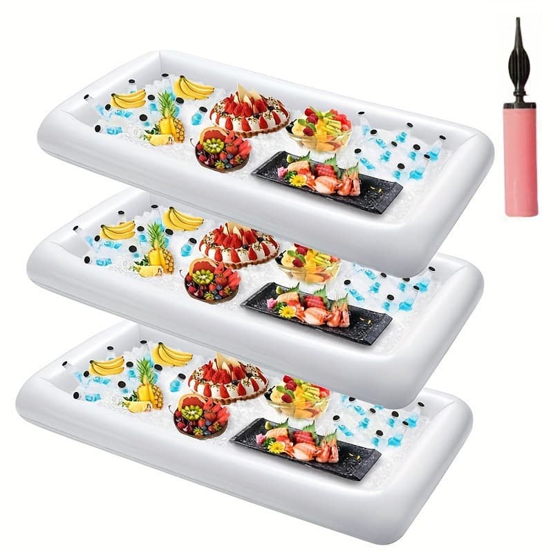 2026 New Cross-border Drop Shipping Inflatable Service Bar Salad Ice Tray Food Platter