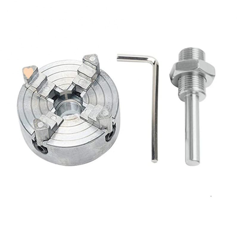 Mini Machine Tool Three-Jaw Chuck Four-Jaw Chuck Hand Drill Chuck Fixture Connecting Rod Machine Tool Accessories DIY Fixture