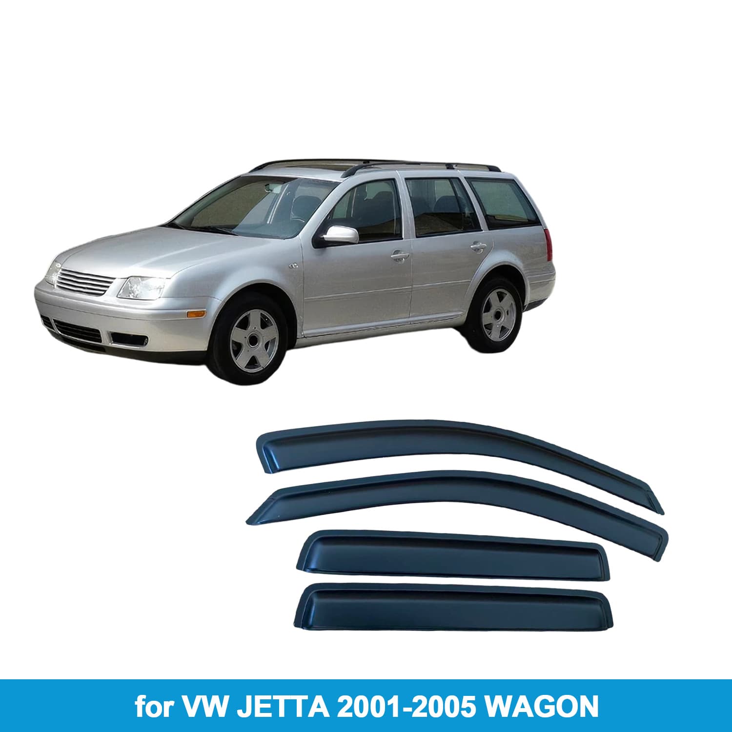 Compatible with VW JETTA A4 WAGON 2001-2005 Rain Guards Side Window Deflectors