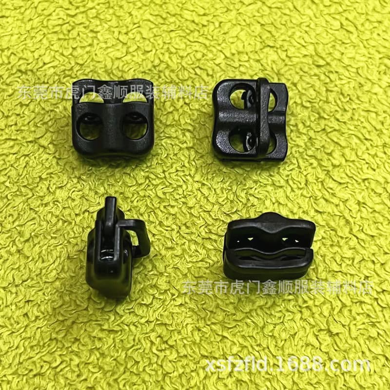 Factory In-Stock High-Quality Plastic Double-Hole Spring Buckle Webbing Plastic Rope Buckle Trench Coat Buckle Anti-Slip Buckle Elastic Buckle