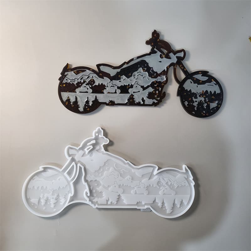 X0009 Motorcycle Ornaments Decorative Cement Plaster Mold DIY Silicone Mold