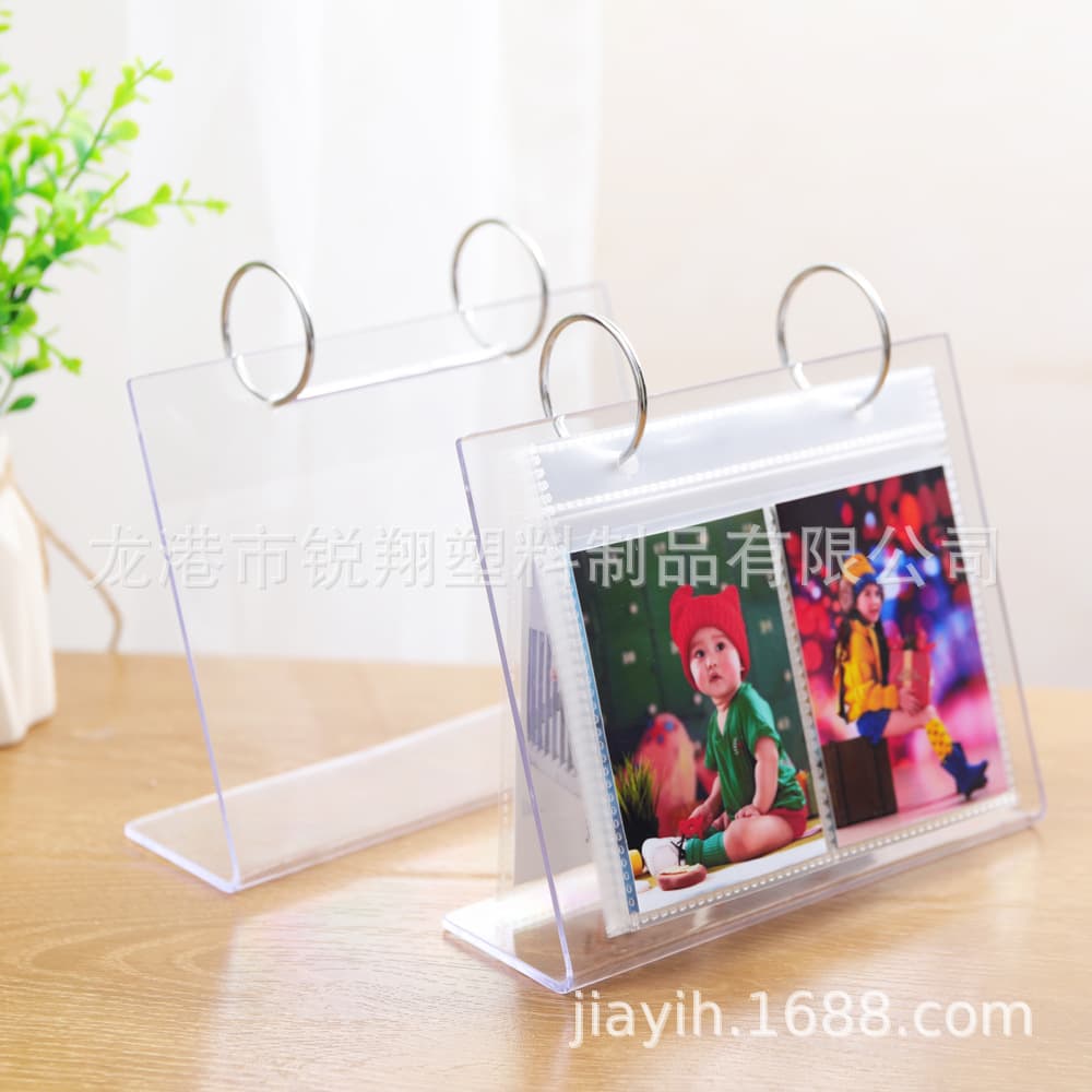Factory Wholesale Acrylic Desktop Stand Transparent 6-inch Desk Calendar Compatible with 3-inch/5-inch Instant Single/Double-sided Photo Pocket Album