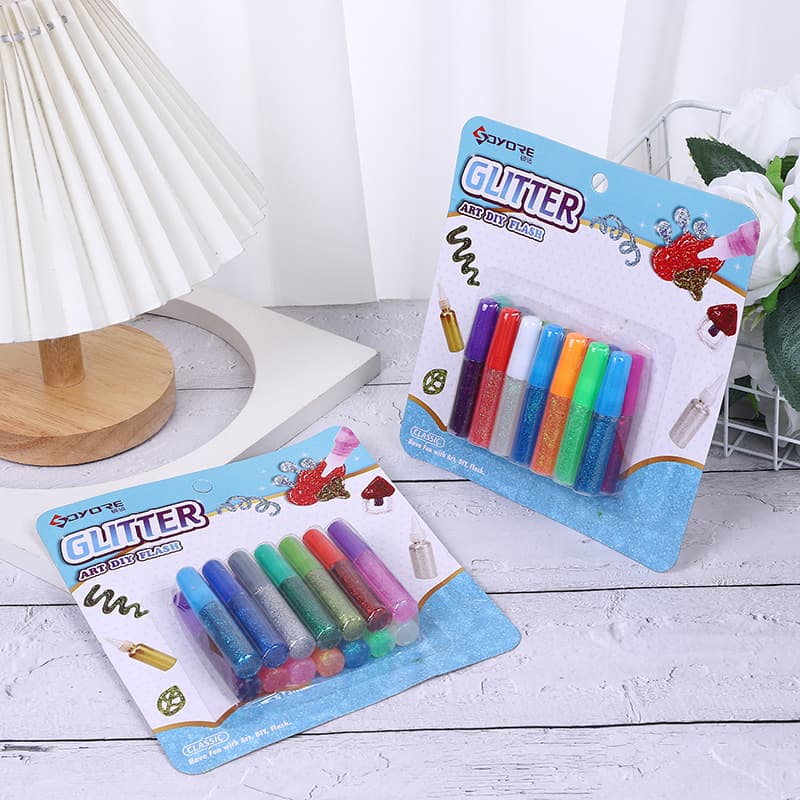 New Hand-Painted Color Glue Pens for Kids, Glitter Glue, Gold Powder Paint Set, Doodle Glue