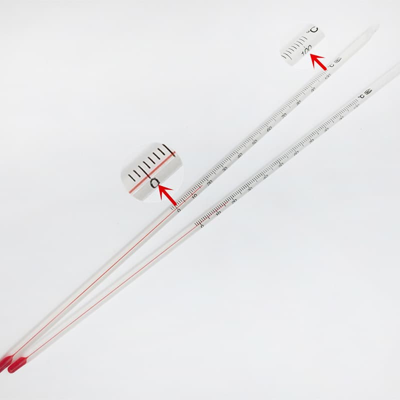 Glass thermometer industrial red water thermometer alcohol rod experimental thermometer long industrial greenhouse thermometer