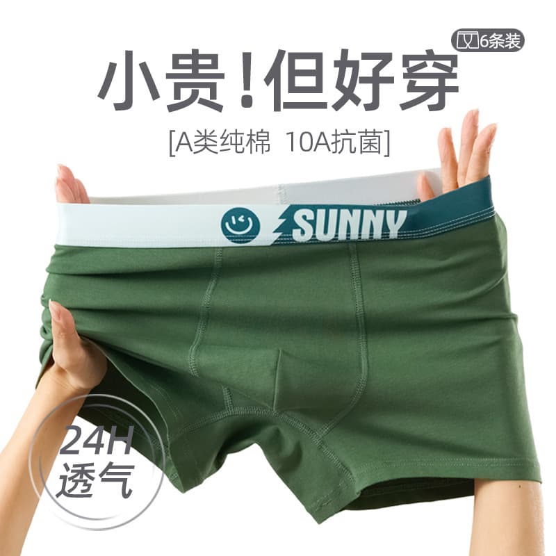 Men's Boxer Briefs 10A Antibacterial Pure Cotton Class A High-End Large Size Cotton Crotch Four-Corner Underwear