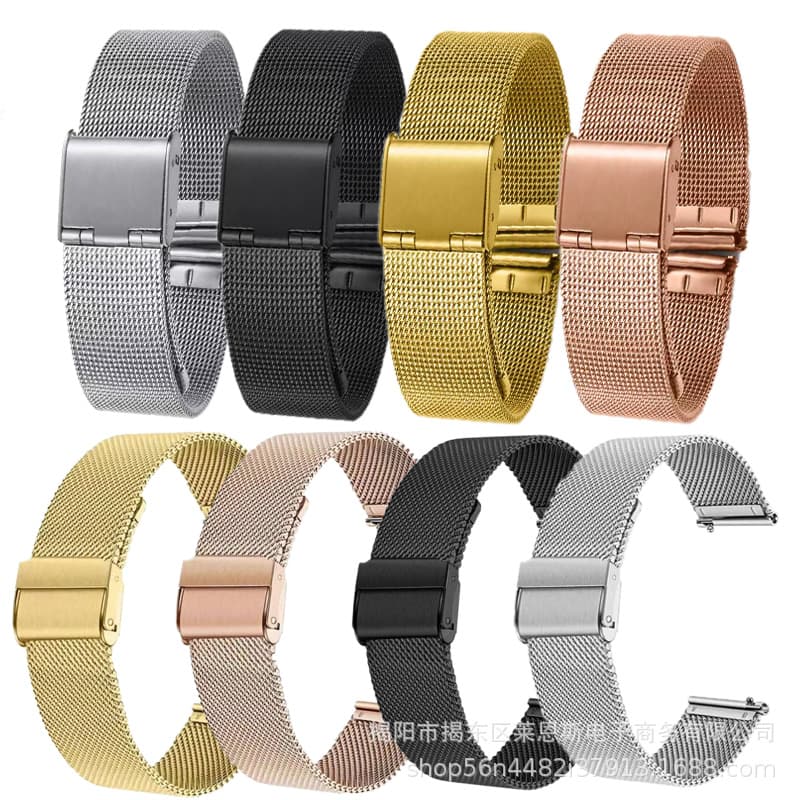 Milan stainless steel 06 line metal watch strap suitable for Apple Samsung watch3=Huawei GT3 smart watch strap
