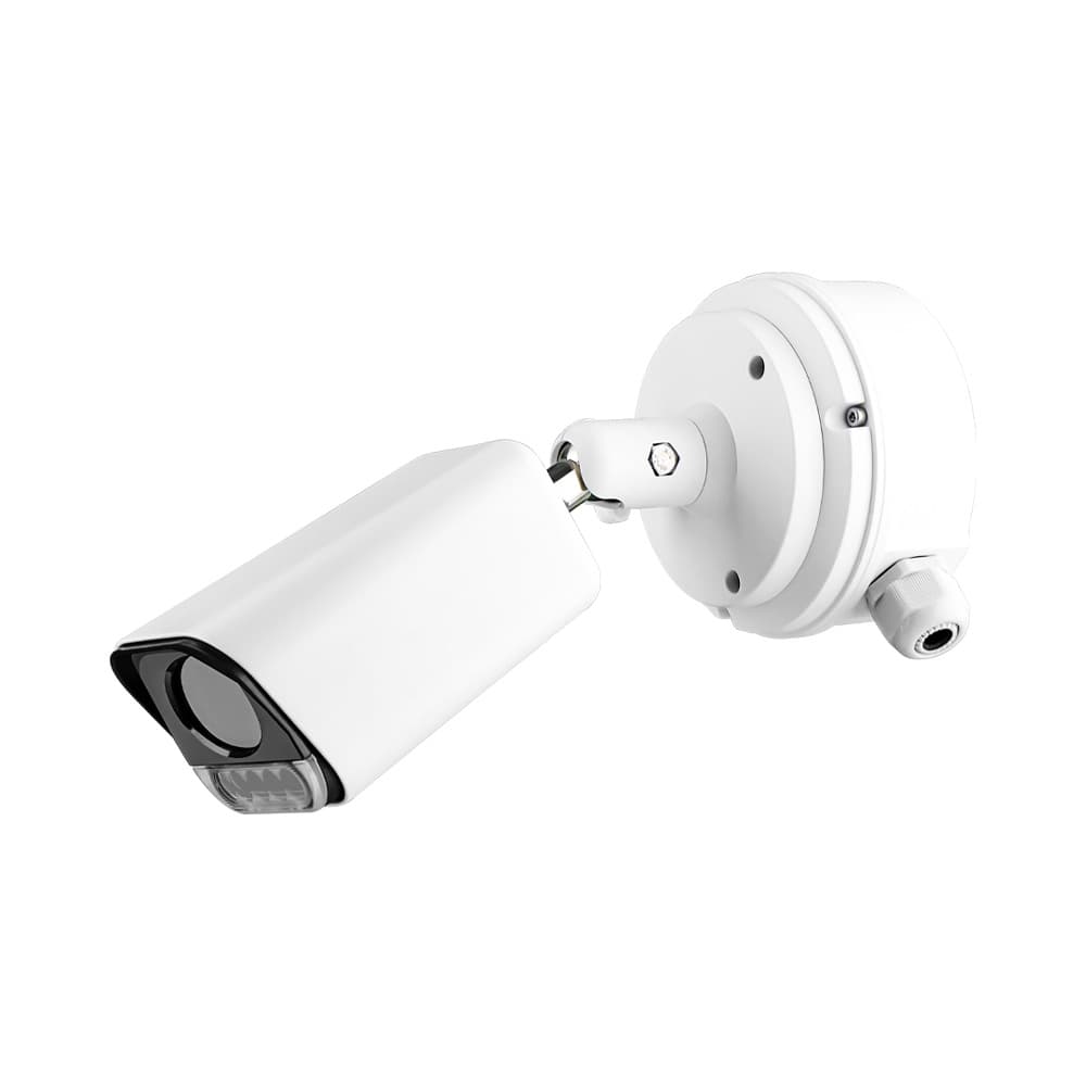 Aluminum alloy IP67 housing supporting card insertion for outdoor surveillance cameras, with ground wire storage box.
