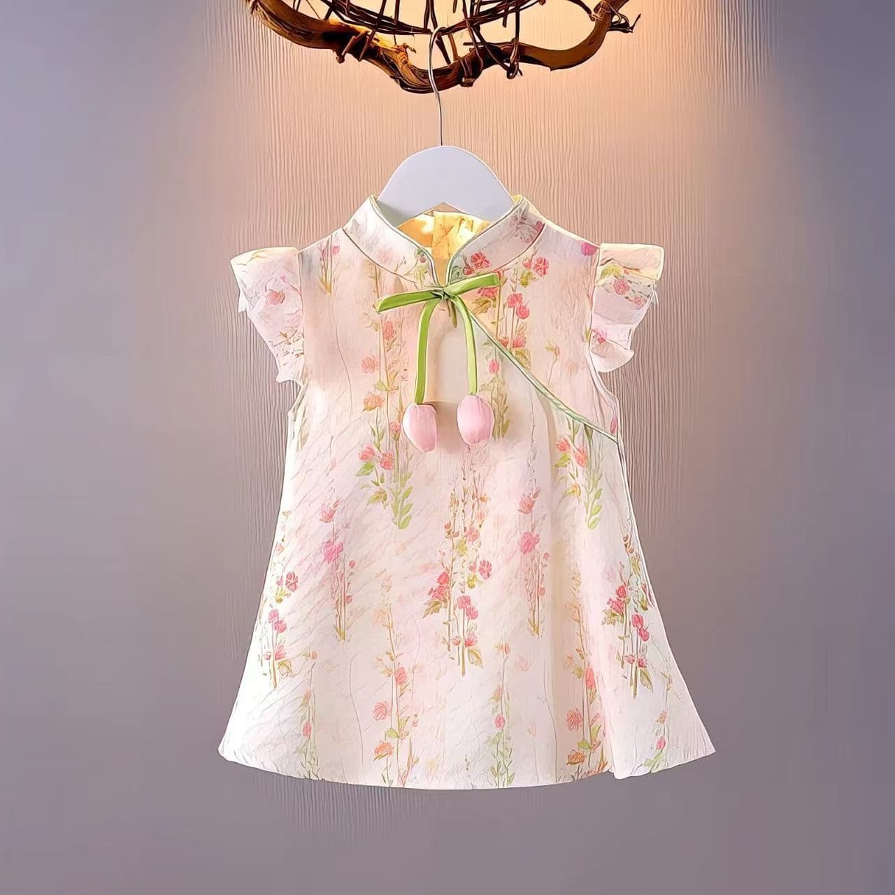 Girls summer dress 2026 children princess new baby girl Chinese skirt improved cheongsam skirt summer