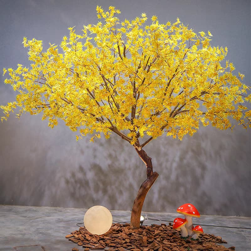 Maple Tree Artificial Yellow Maple, Green Maple, Red Maple Fake Tree Decoration Indoor Outdoor Zen Garden Japanese Style Simulation Maple Tree