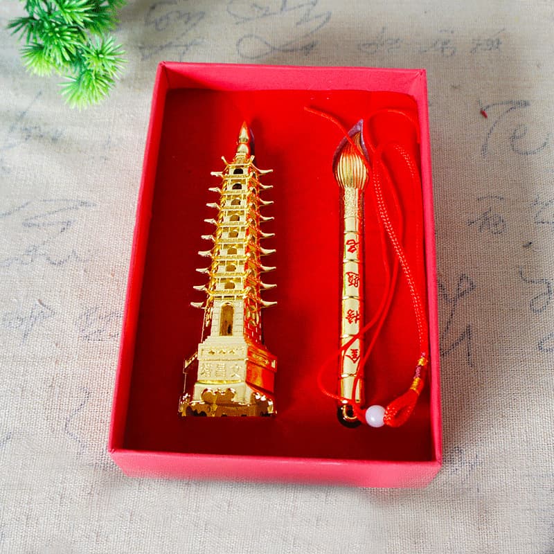 Wholesale Chinese Wenchang Tower Wenchang Pen Set Hanging Ornament Home Decoration Metal Craft