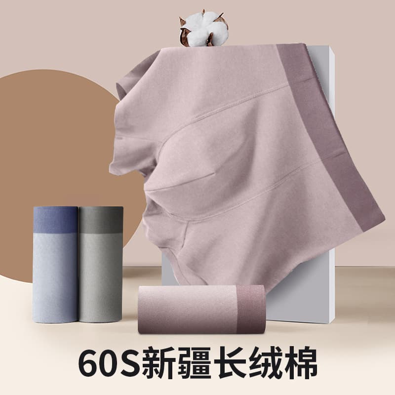 Men's Underwear Pure Cotton Soft Long Staple Cotton Mid Waist Seamless Breathable Antibacterial Boxer Shorts Comfortable Briefs