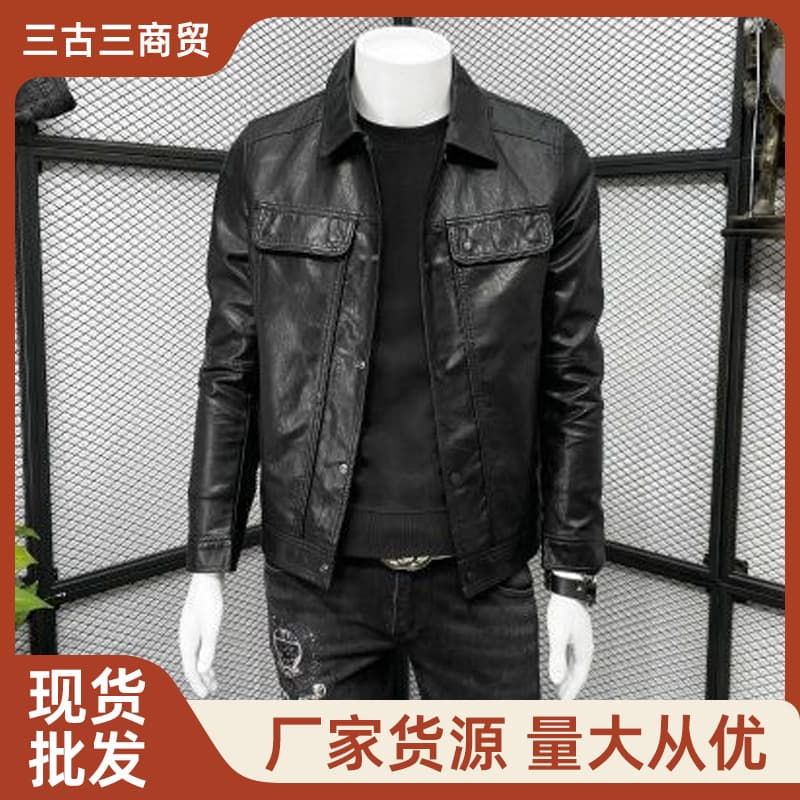 Leather jacket for men spring and autumn 2025 new trendy slim fashion popular casual motorcycle short pu leather jacket