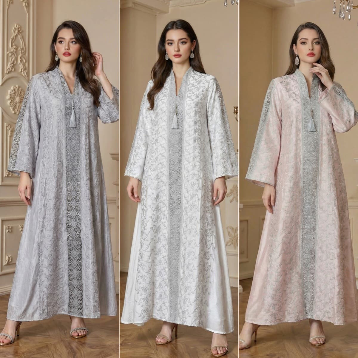 In Stock Hot-Selling Women's Long Dress for Export, Factory Wholesale New Party Dress, Elegant Embroidered Flared Dress