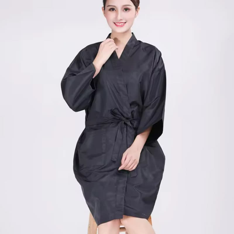 Thickened Salon Customer Robe Hair Cutting Kimono High-End Hair Dyeing Gown Customer Service Beauty Salon Beauty Robe