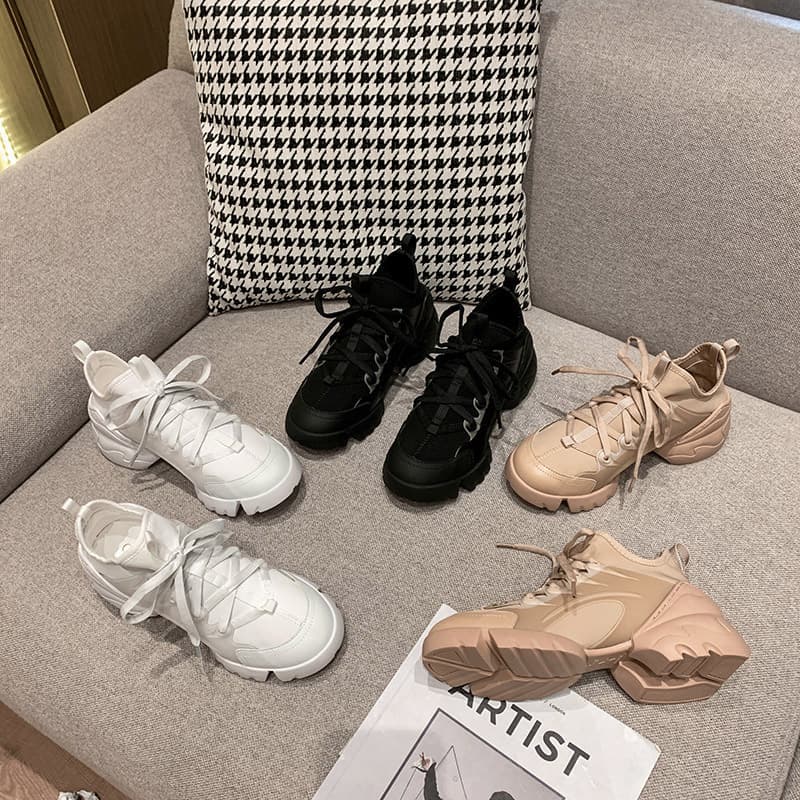 Internet Celebrity Tide Brand Fall/Winter ins Super Fire Comfortable Feet Small Plus Velvet Thickened Inner Height Increasing Sports Shoes D Family Torre Shoes Women