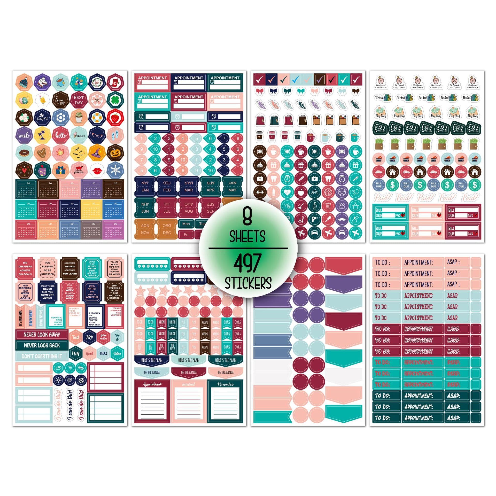 PLANNER STICKER Business Fitness Theme Planning Stickers Schedule Notepad Creative Plan Stickers