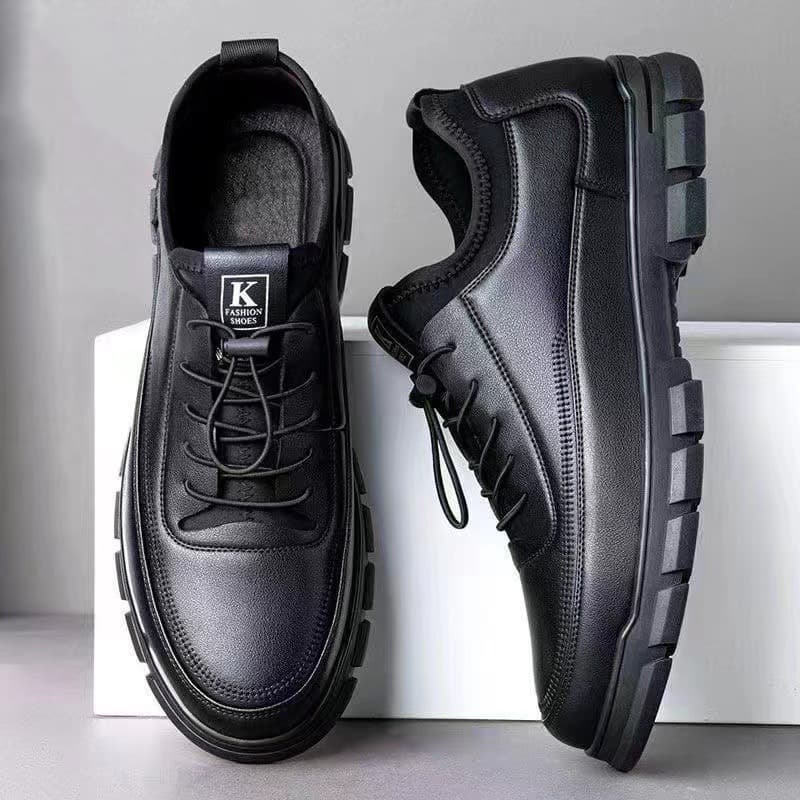 Men's Leather Shoes New Trendy Business Casual Shoes Soft Sole Leather Shoes Breathable Lightweight Korean Style British Leather Men's Shoes