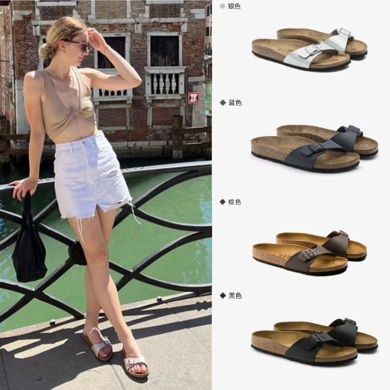 Summer Slippers for Women Flat Sandals Couple Slippers Men's Outdoor Slippers Soft Sole One-Buckle Slide Summer Style