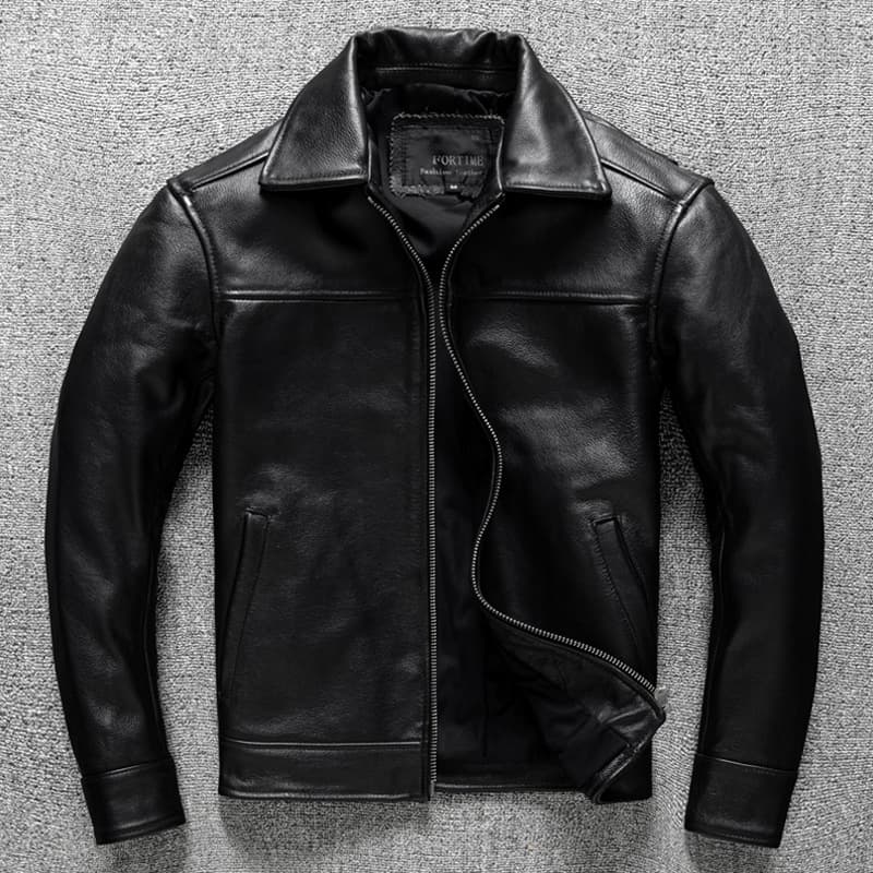 Pure Top Grain Cowhide Genuine Leather Jacket Men's Business Casual Autumn/Winter Large Size Coat