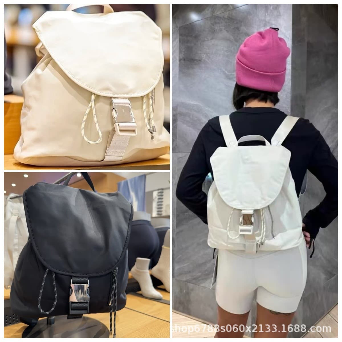 lululemon bag lulu bag drawstring backpack women's 10L fashion yoga large capacity shoulder bag