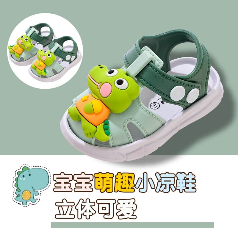 Children's Sandals Baby Closed-Toe Shoes Summer 1-2-3 Years Old Girls Soft Sole Non-Slip Korean Style Boys Closed-Toe Croc Shoes