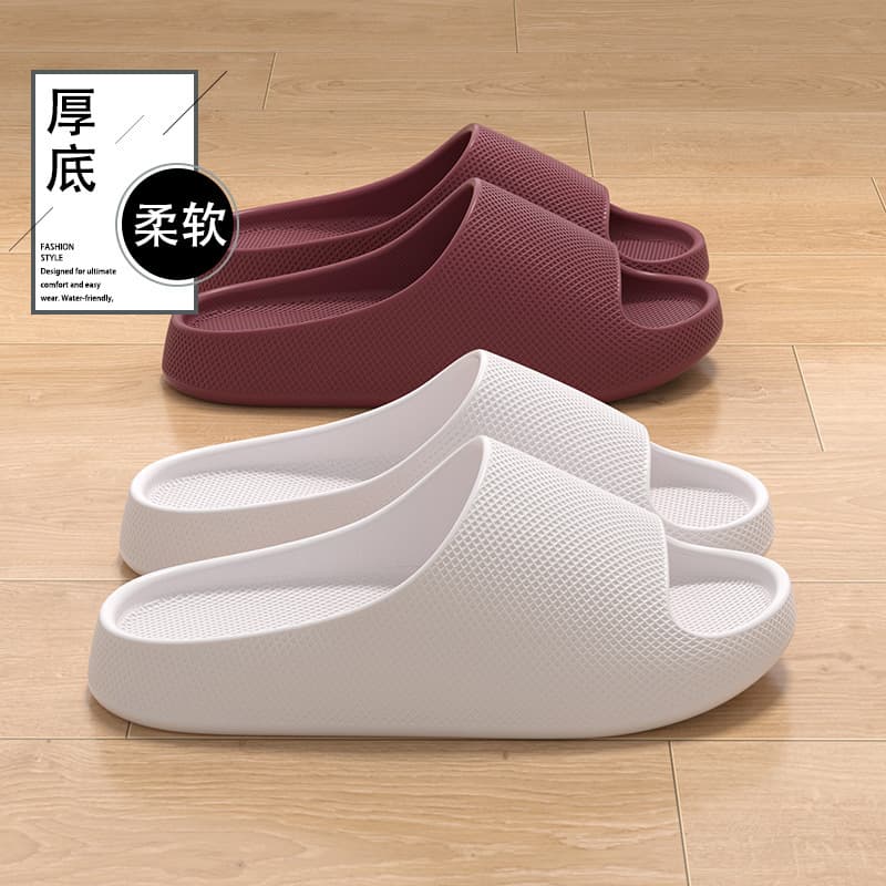 Cartoon Bear EVA Thickened Summer Slippers for Men and Women, Indoor, Outdoor, Bathroom, Anti-Slip, Cloud-like Comfort