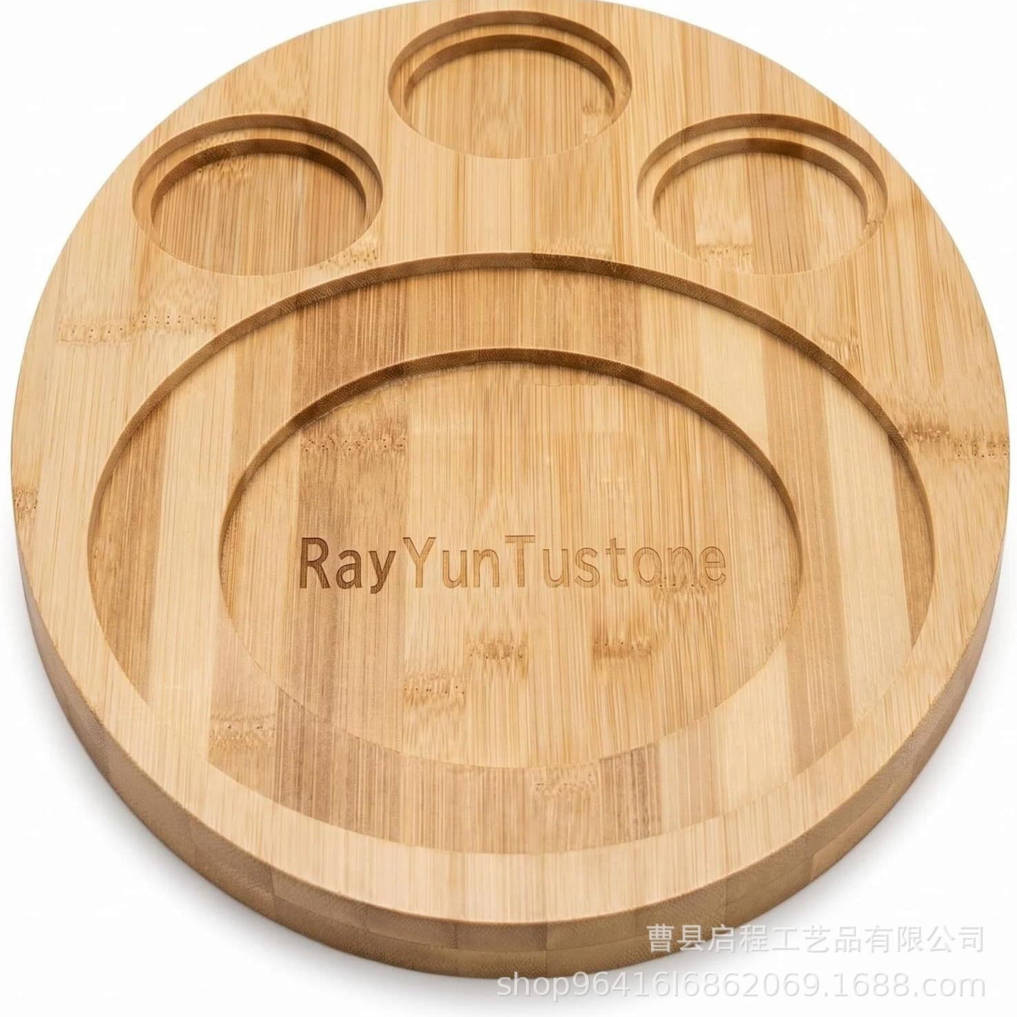 Creative Wooden Oval Tray, Acacia Wood Rugby Tray, Desktop Wooden Cookie Nut Tray