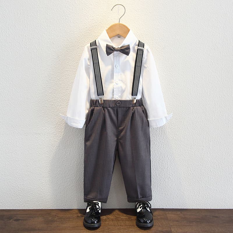 Kids Suit Set Host Ceremony Tuxedo Flower Boy Wedding Birthday Suit Piano Performance Korean Style Summer