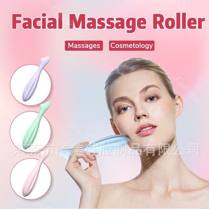 New cross-border beauty convenient rolling roller massager with silicone face massage design wholesale