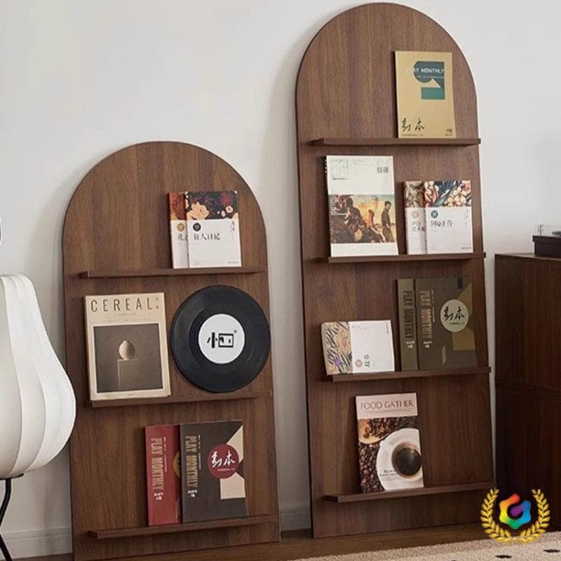 Vintage INS-style wall-leaning newspaper rack - retro magazine display for living rooms