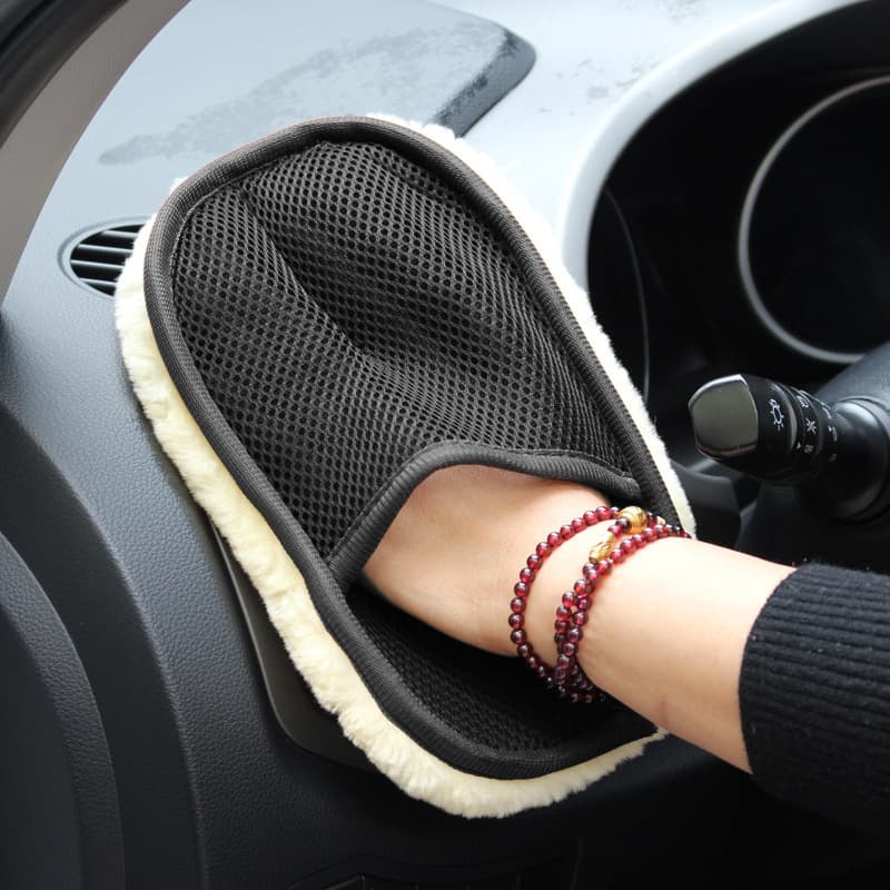 Wool car washing gloves, car waxing gloves, cleaning and polishing car supplies, plush bear paws, factory direct sales and wholesale