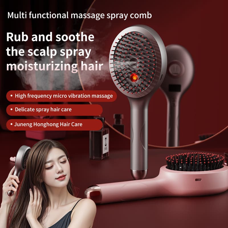 New Cross-Border Vibration Massage Red Light Hair Care Spray Massage Comb for Scalp Relaxation and Anti-Hair Loss